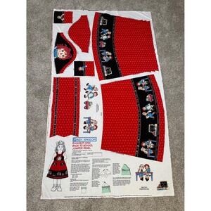 Daisy Kingdom Raggedy Ann Back to School Jumper Fabric Panel Vintage 1757